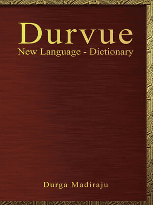 cover image of Durvue New Language--Dictionary